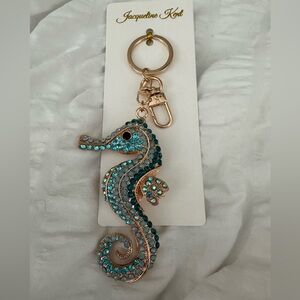 Seahorse Keychain - Blue and Gold